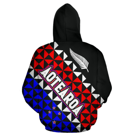 Aotearoa - New Zealand Hoodie Silver Fern & Flag Color PL - Amaze Style™-Apparel