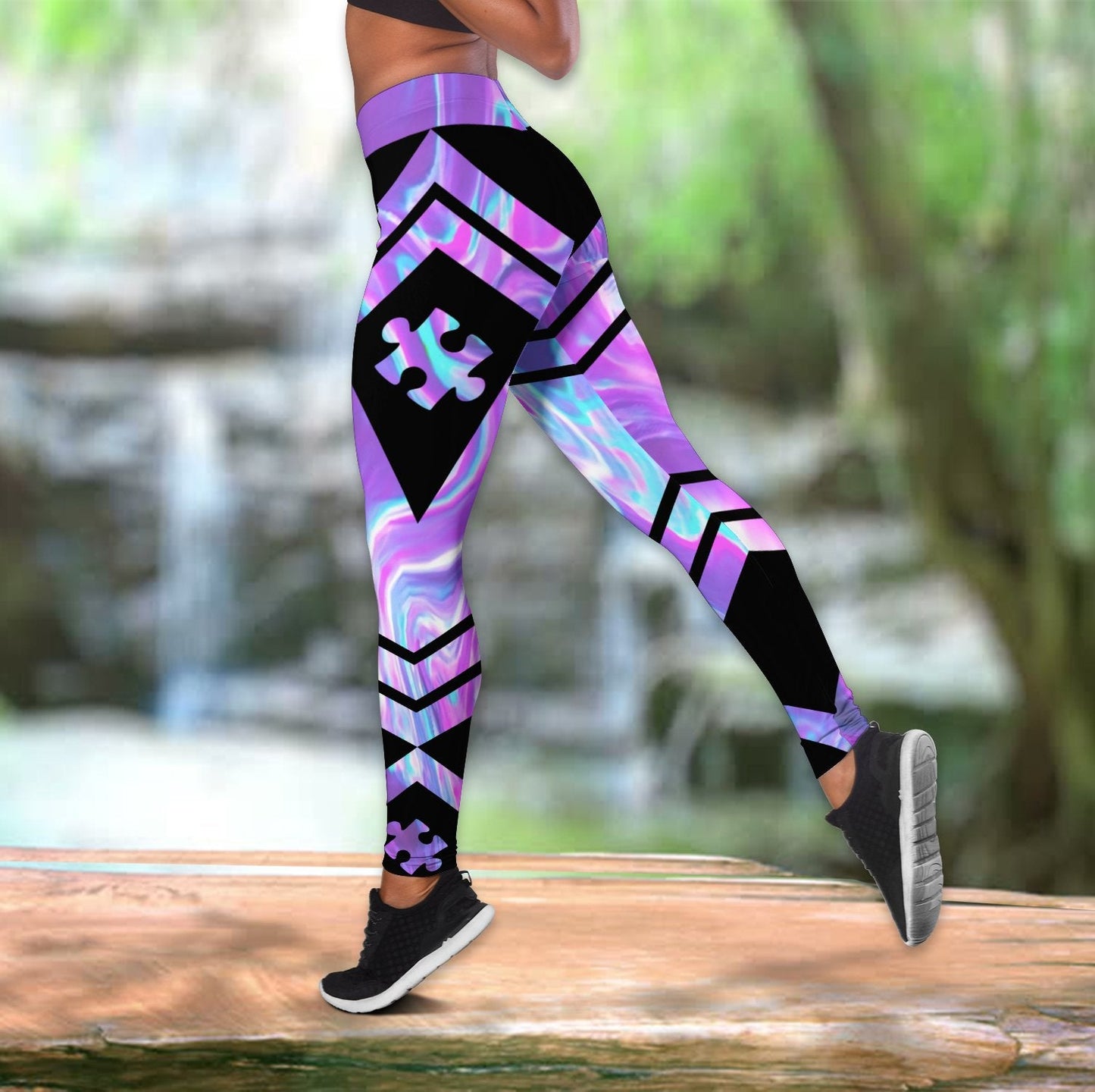 Autism Mom Flag Autism Awearness Combo Tank + Legging QB06192002