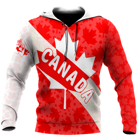 Canada All Over Print Hoodie Maple Leaf