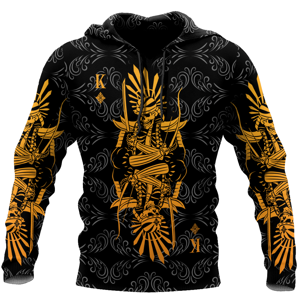 3D King Diamond Skull Poker Over Printed Hoodie