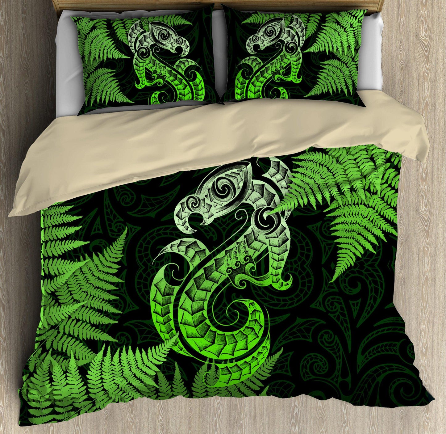 Aotearoa Manaia Silver Fern New Zealand 3D All Over Printed Bedding Set