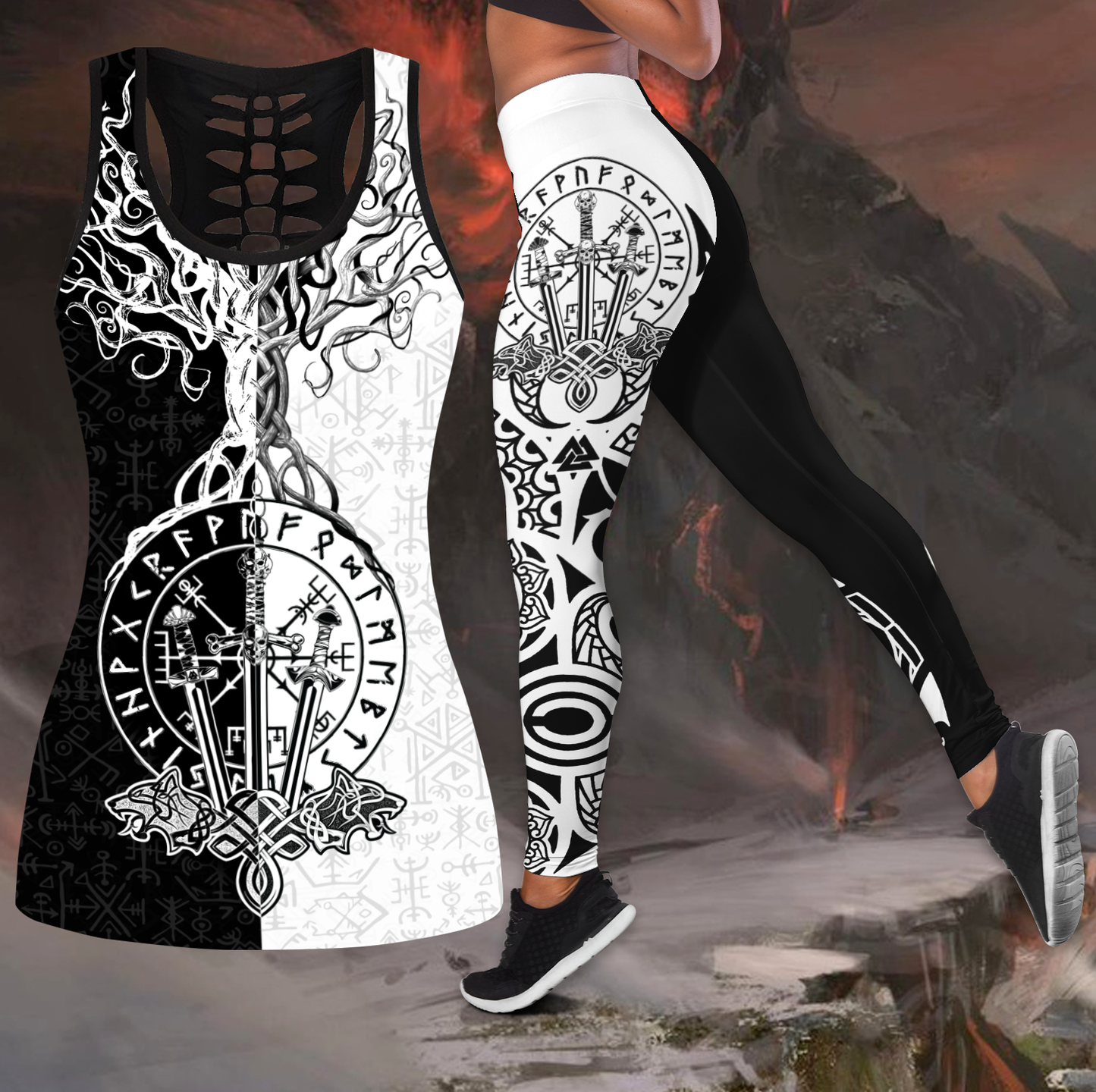 Warrior viking tanktop & legging outfit for women