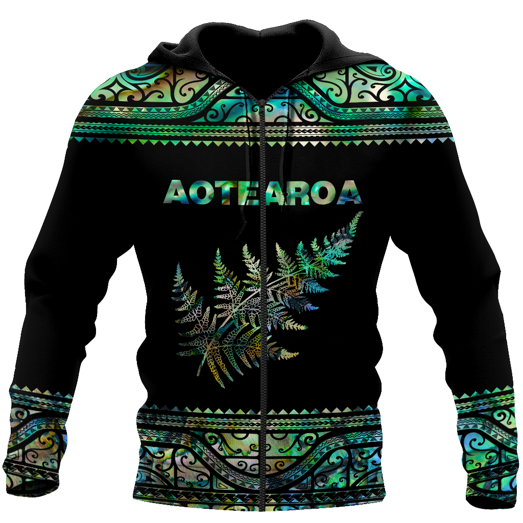 Aoteatoa New Zealand Maori Silver Fern - Paua Shell 3d all over printed shirt and short for man and women