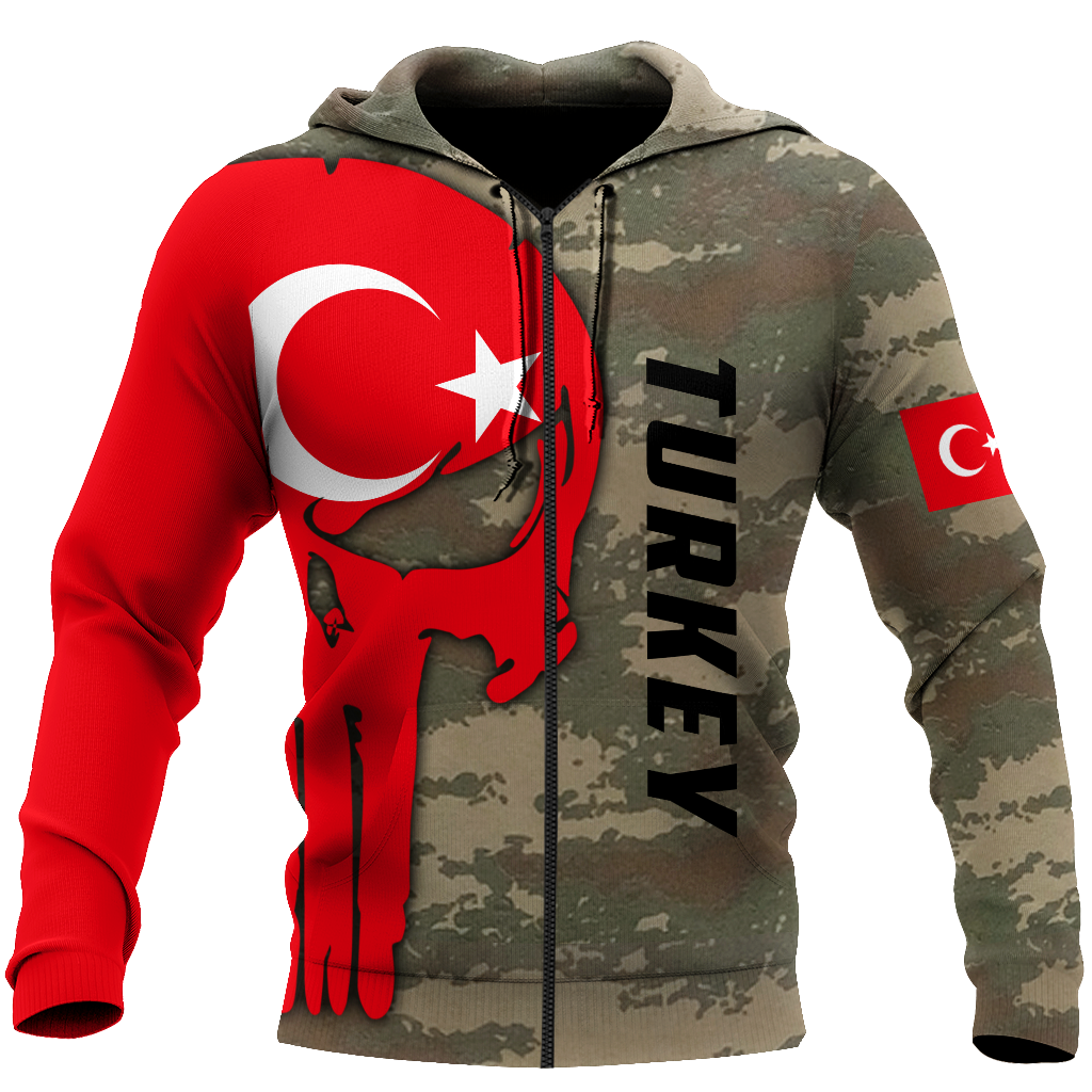 Turkey Skull Flag Camo Style 3D All Over Printed Hoodie Shirt Limited by SUN QB06232006