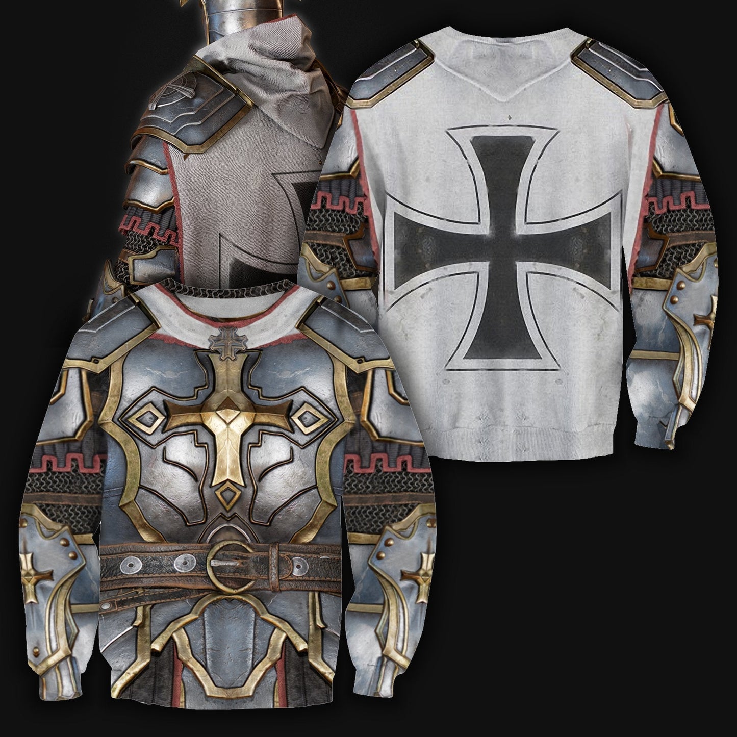 3D All Over Printed Knight Templar Tops - Amaze Style™-Apparel