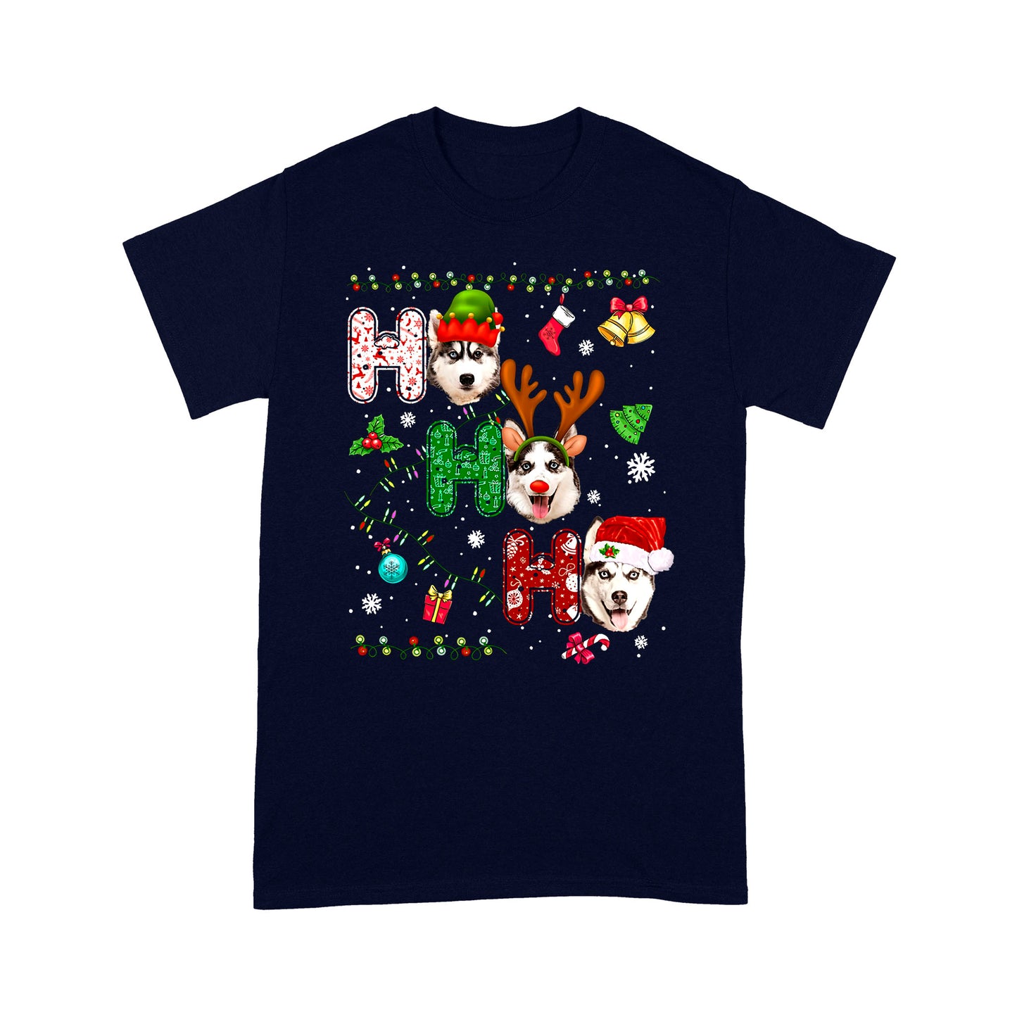 Dog Merry Christmas Husky Standard T-shirt HG