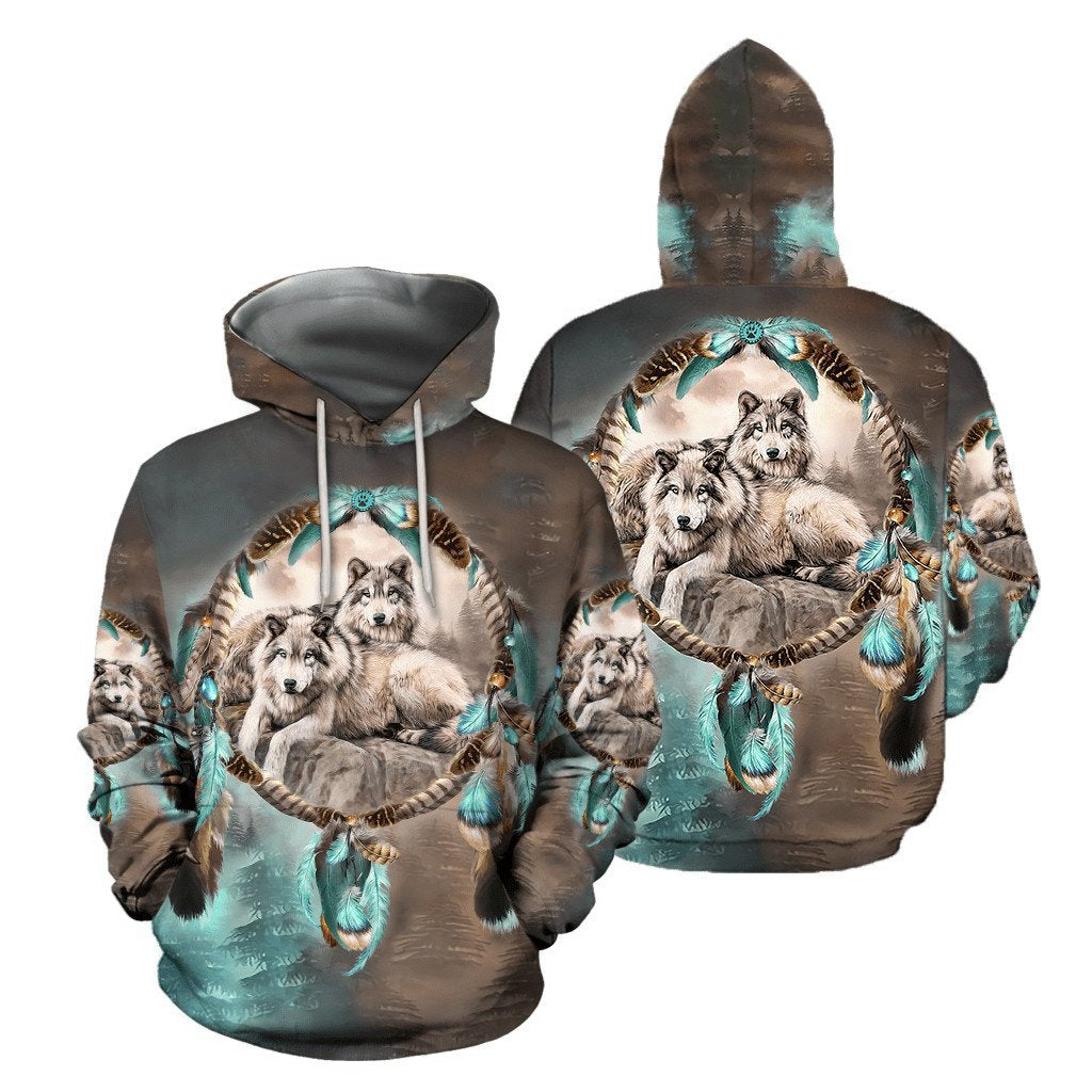 Wolf Native American 3D All Over Printed Unisex Shirts