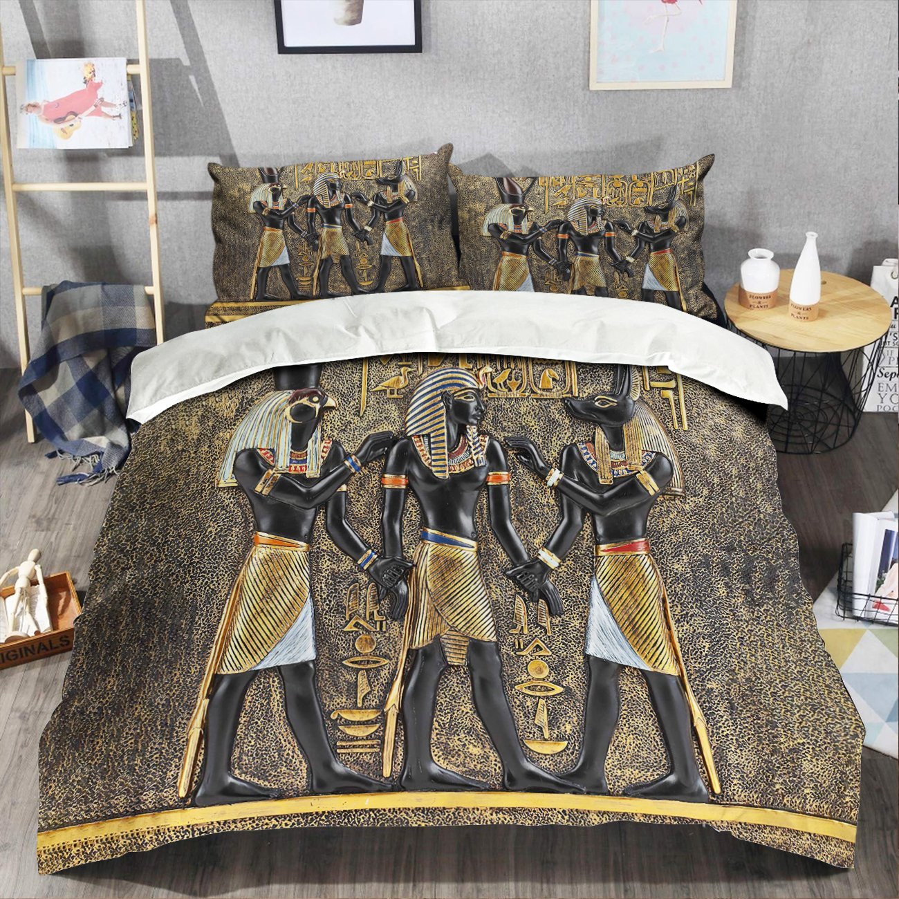 Ancient Egypt Horus Anubis Bedding Set
