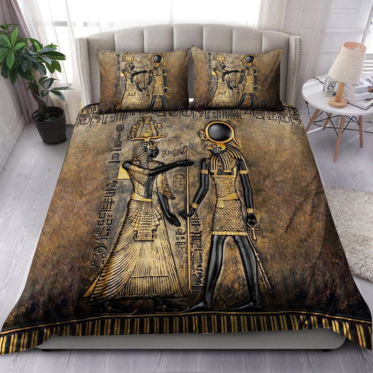 Ancient Egypt Pharaoh and Horus Bedding Set