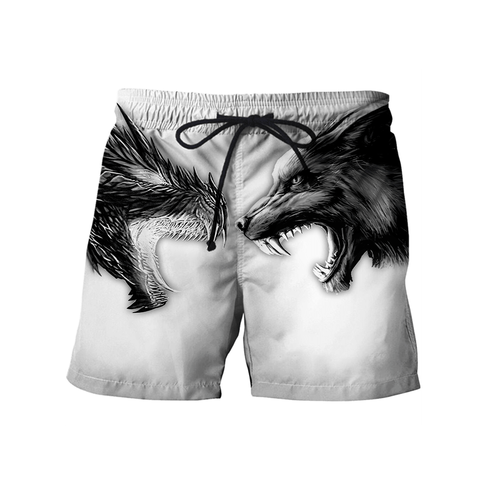 Tattoo Dragon And Wolf 3D Hoodie Shirt For Men And Women