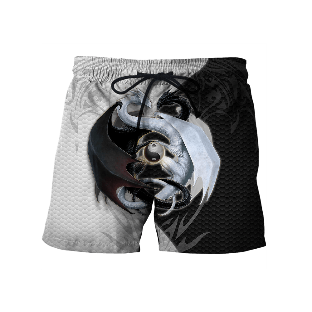 Black And White Dragon 3D Hoodie Shirt For Men And Women