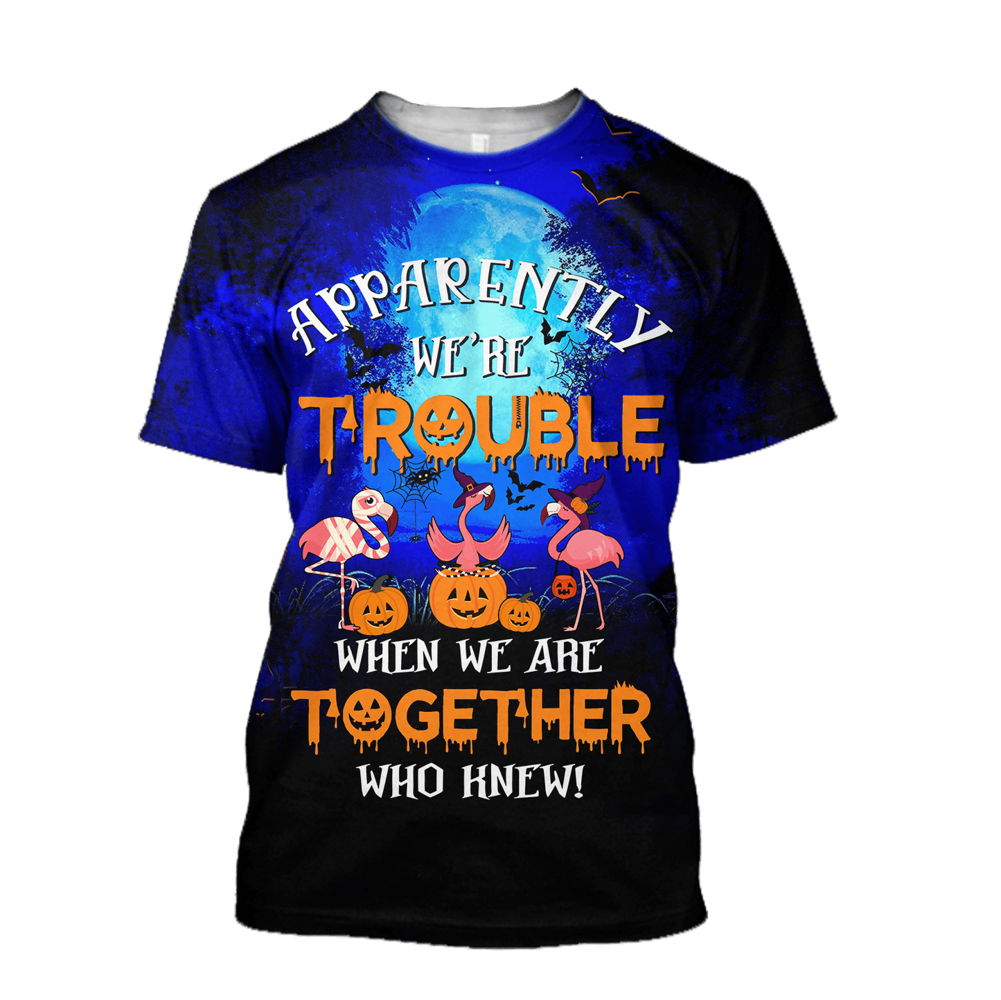 Unisex All Over Printed Halloween Flamingo Shirts MEI