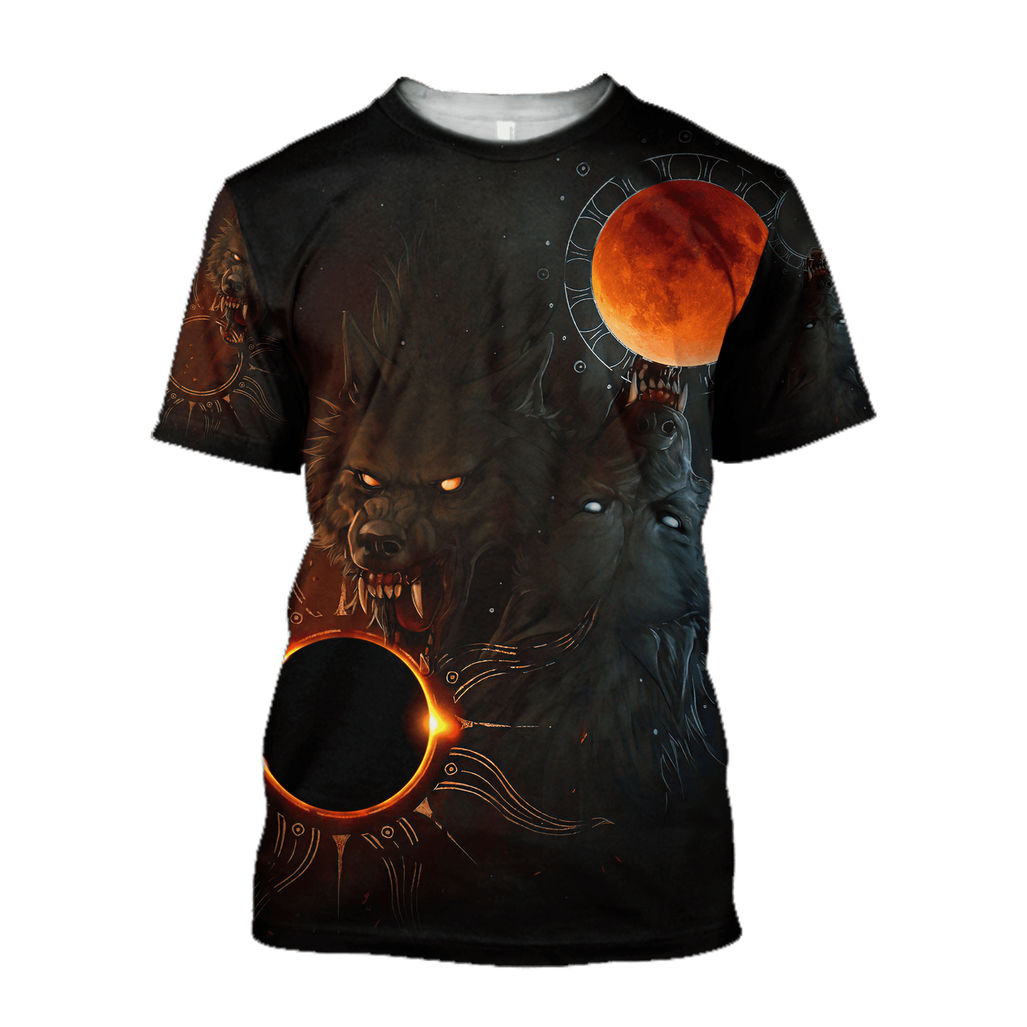 Unisex All Over Printed Wolf And Sun Shirts MEI