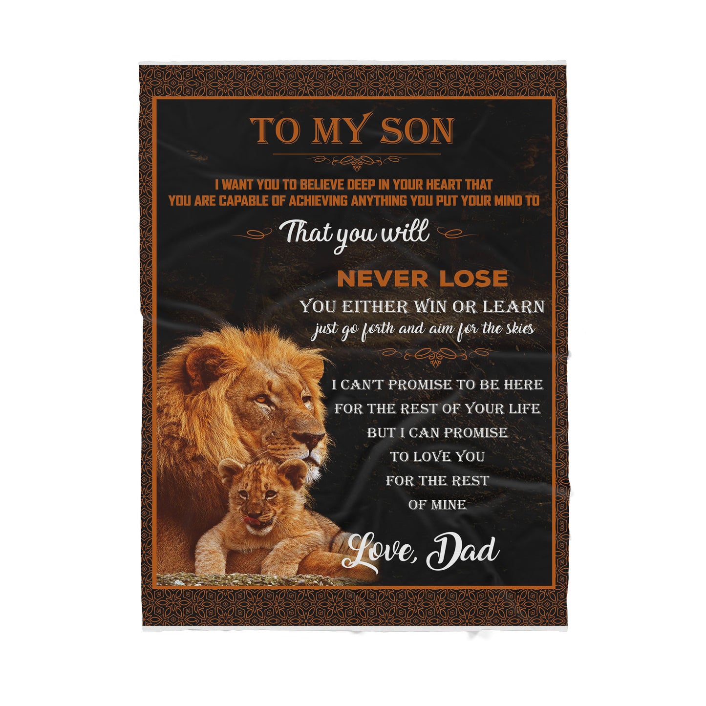 To my son Lion Best Gift for son Sherpa Blanket