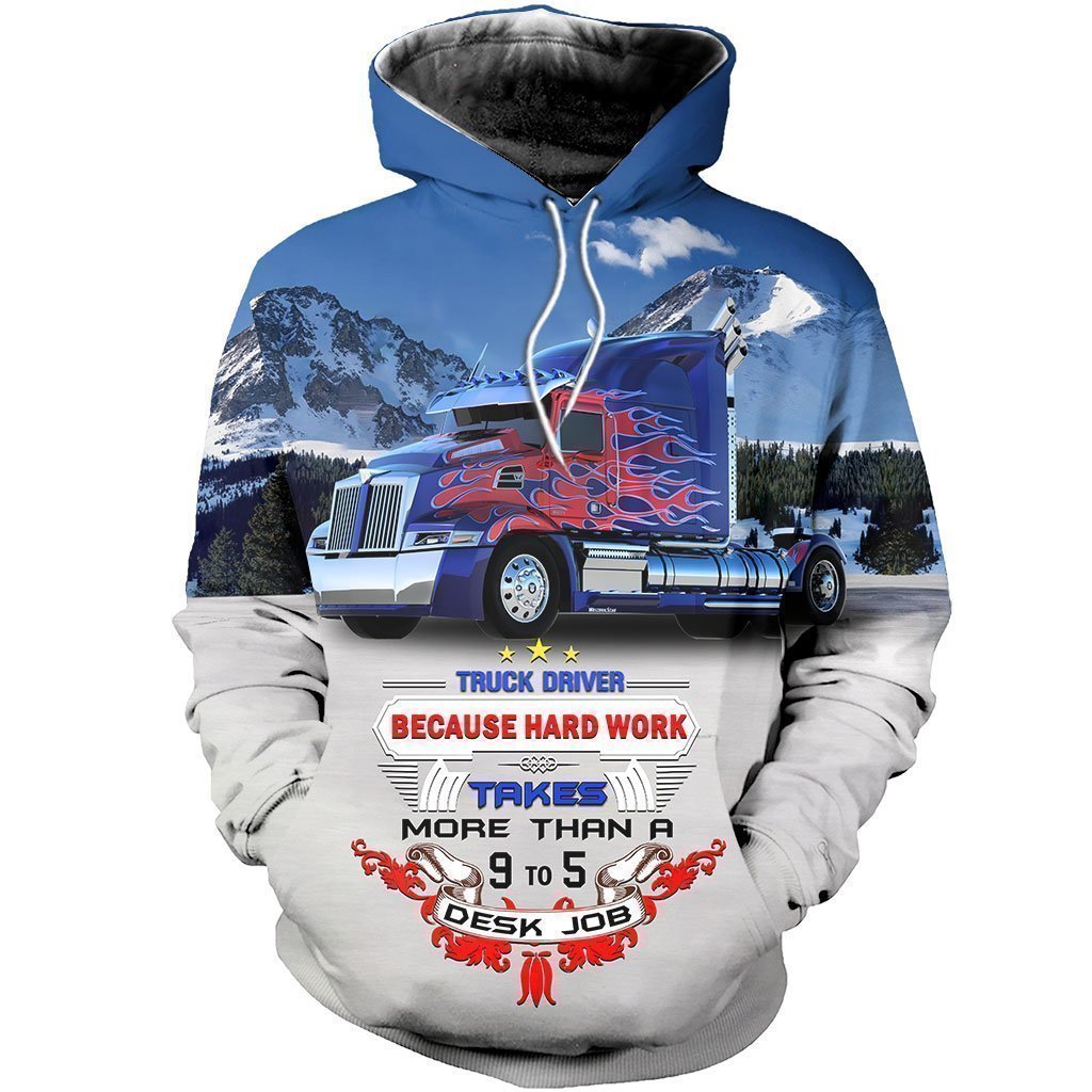 3D All Over Printed Truck Driver 9 to 5 Driver Shirts and Shorts-Apparel-6teenth World-Hoodie-S-Vibe Cosy™