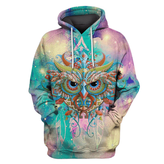 3D Owl Hoodie - Tshirt HC1405 - Amaze Style™-Apparel