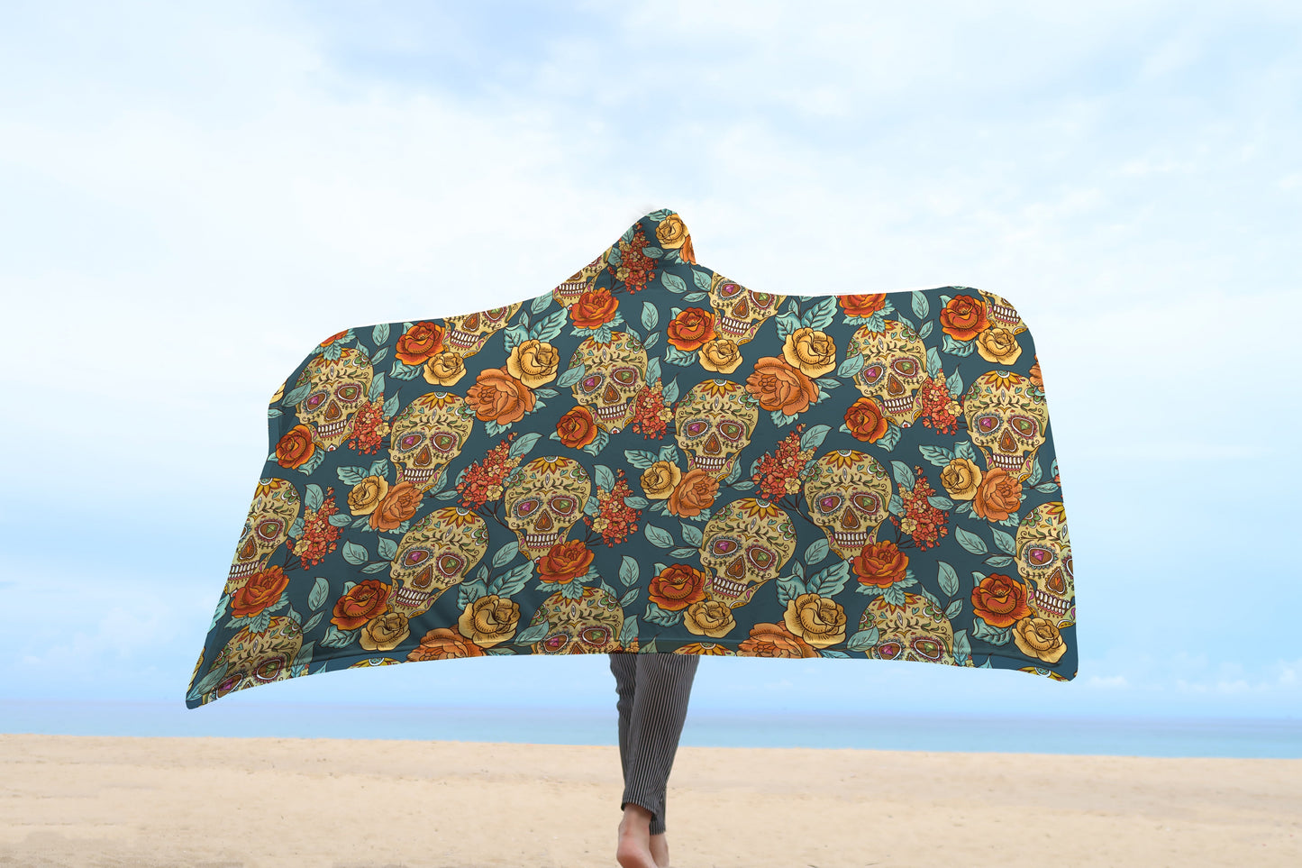 Sugar Skull Hooded Blanket DA081520201