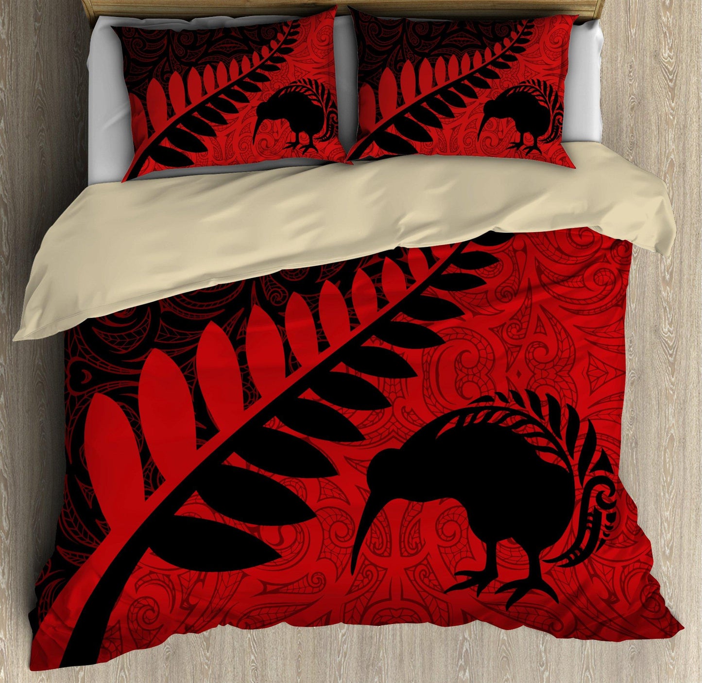Aotearoa Maori Manaia Silver Fern 3D All Over Printed Bedding Set