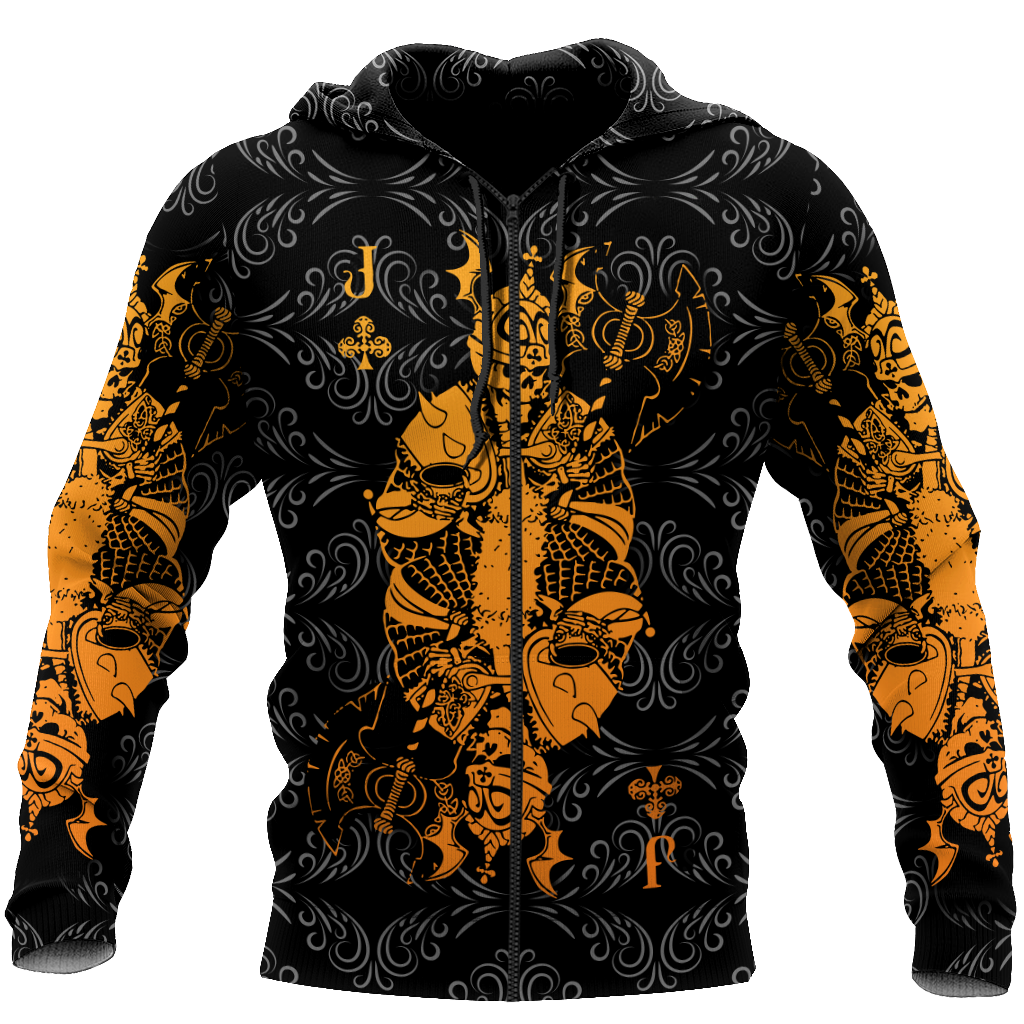 3D Jack Club Skull Poker Over Printed Hoodie