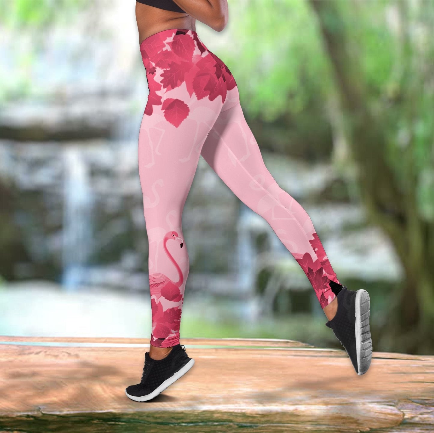 Beautiful In October We Wear Pink Flamingo Yoga Outfit For Women MEI08282003-MEI