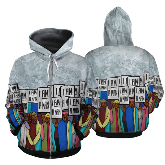 African Zip-Up Hoodie - African I'm a Man Hoodie 1st - Amaze Style™-ALL OVER PRINT ZIP HOODIES