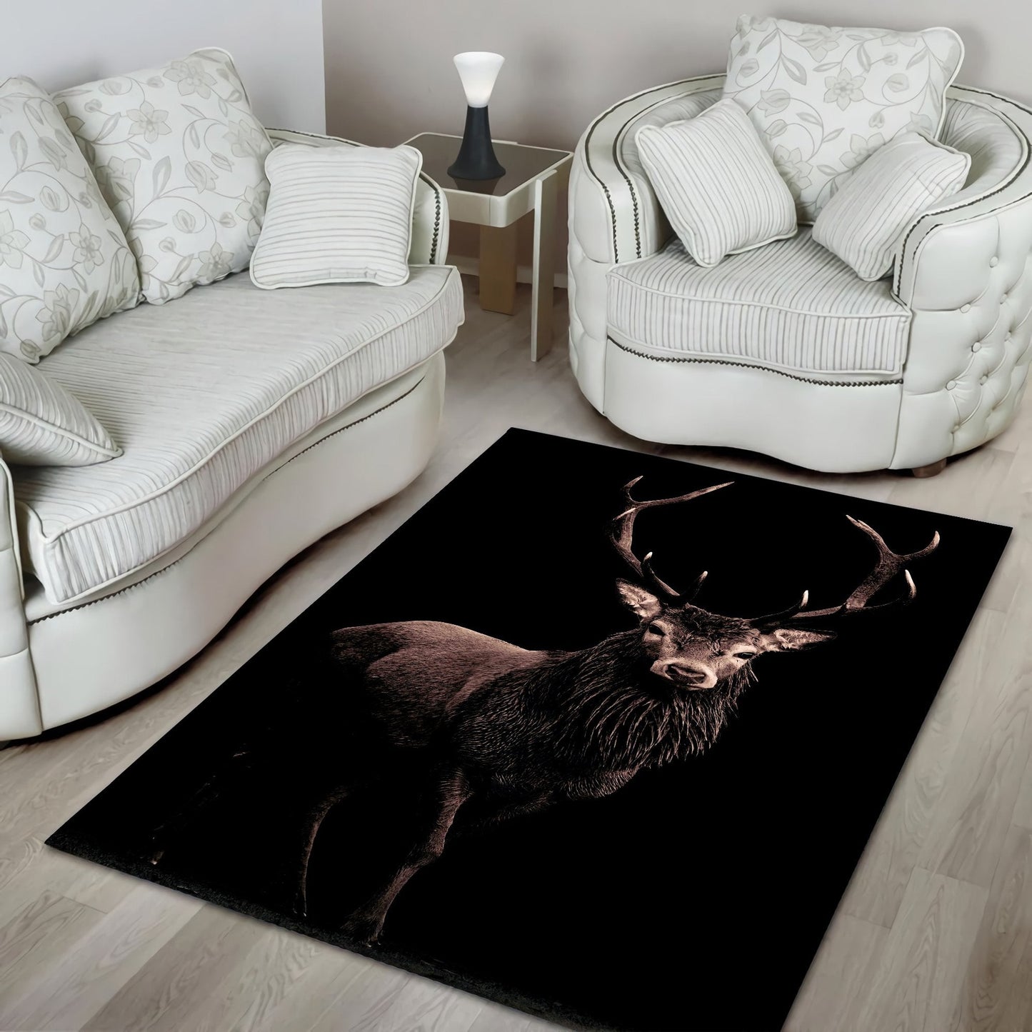 Alone Beautiful Deer Combo Rug