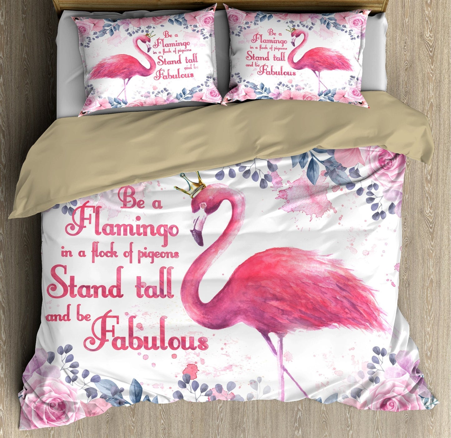 Be A Flamingo Stand Tall And Fabulous Bedding Set HHT2208201-MEI