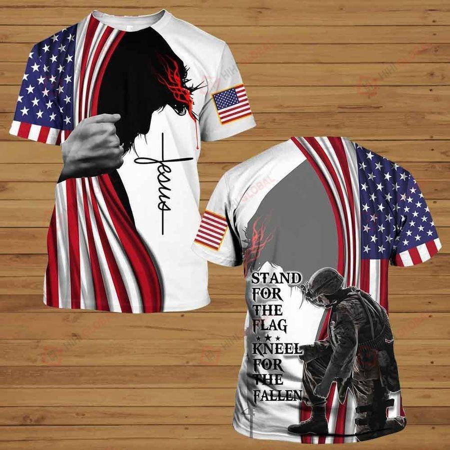 Stand  For The Flag Kneel For The Fallen 3D All Over Printed Shirts For Men and Women TA0706201