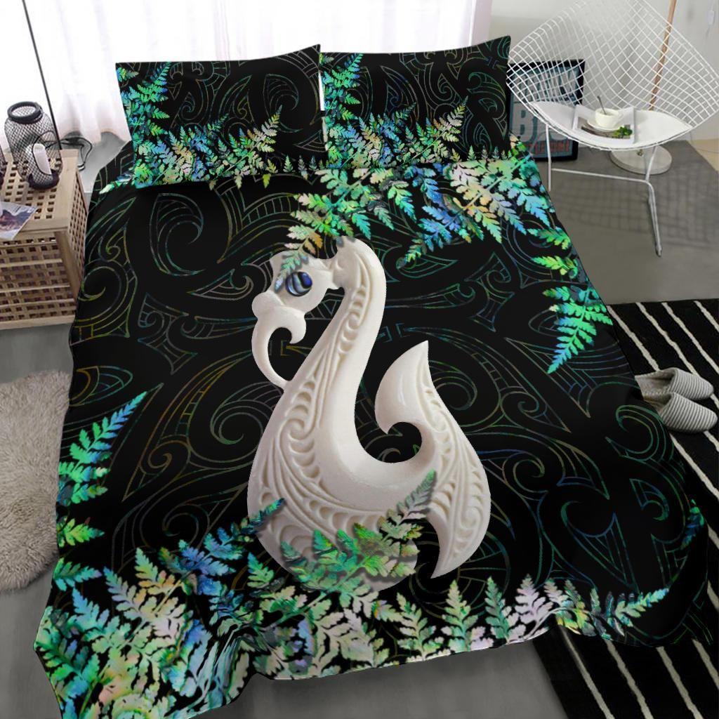 Aotearoa Manaia Silver Fern Paua Shell 3D All Over Printed Bedding Set