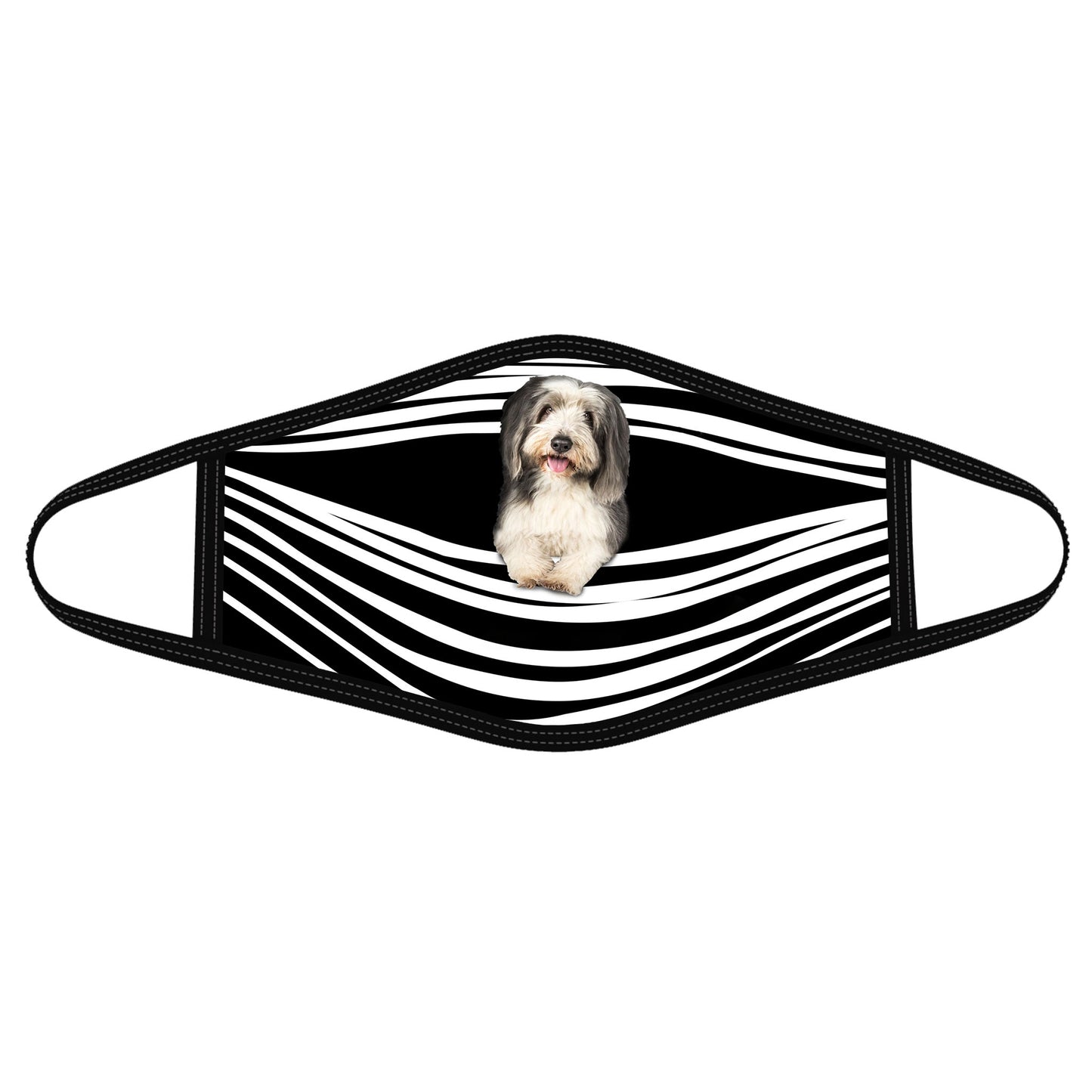 Bearded Collie Stripes All-Over-Print Face Mask DL