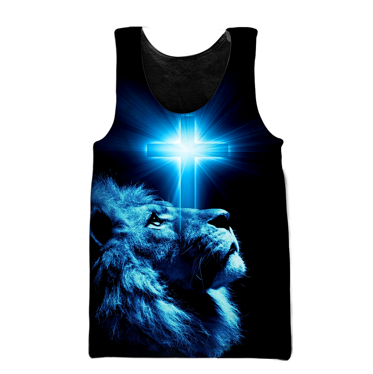 Way Maker Miracle Worker Promise Keeper Light In The Darkness Blue Lion All Over Printed Shirt - Amaze Style™-Apparel
