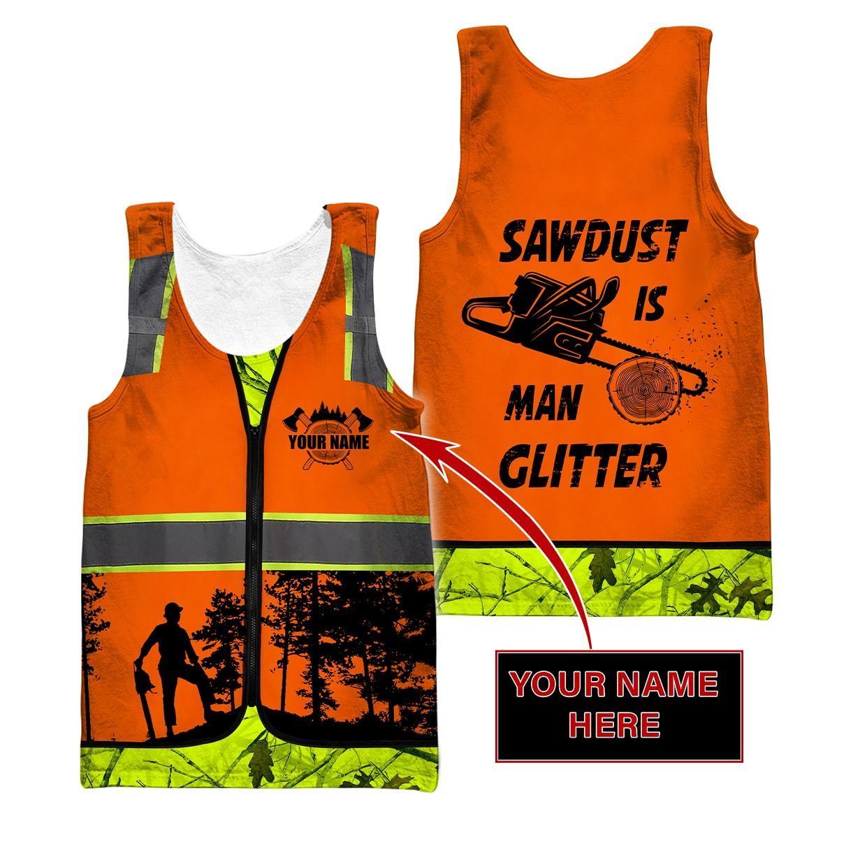 3D Chainsaw Logger Quotes Custom Name Unisex Shirts
