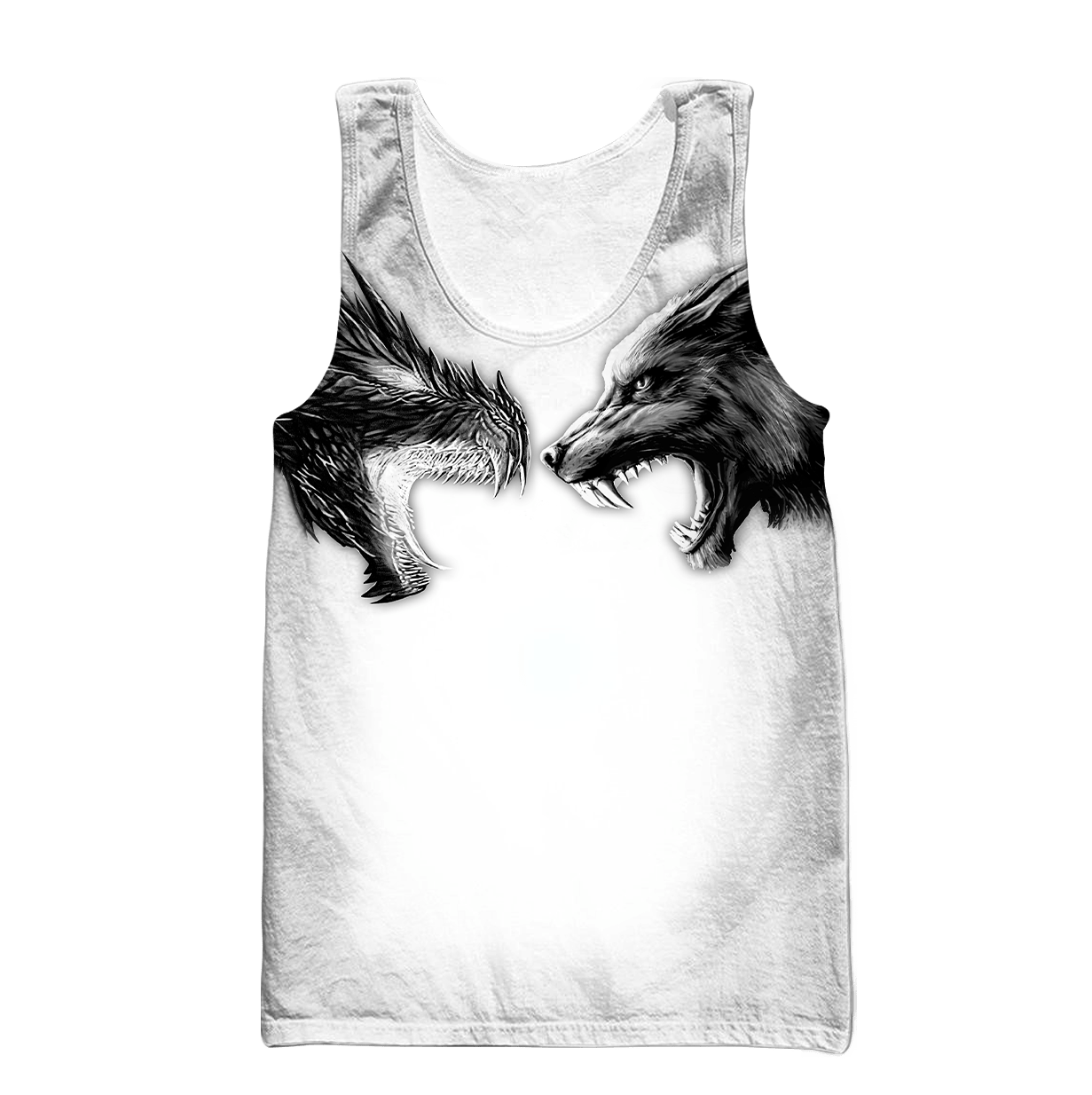 Tattoo Dragon And Wolf 3D Hoodie Shirt For Men And Women