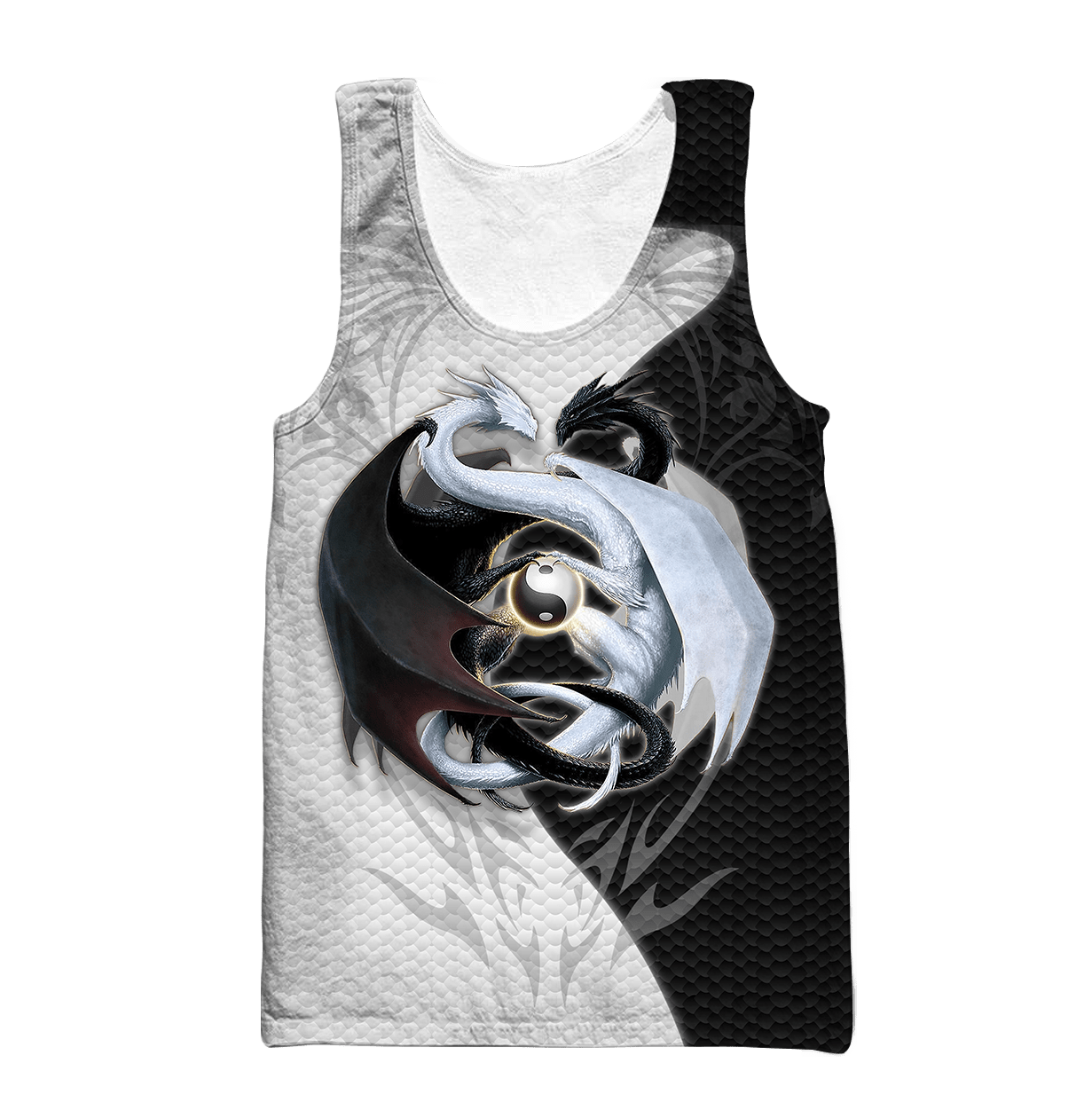 Black And White Dragon 3D Hoodie Shirt For Men And Women