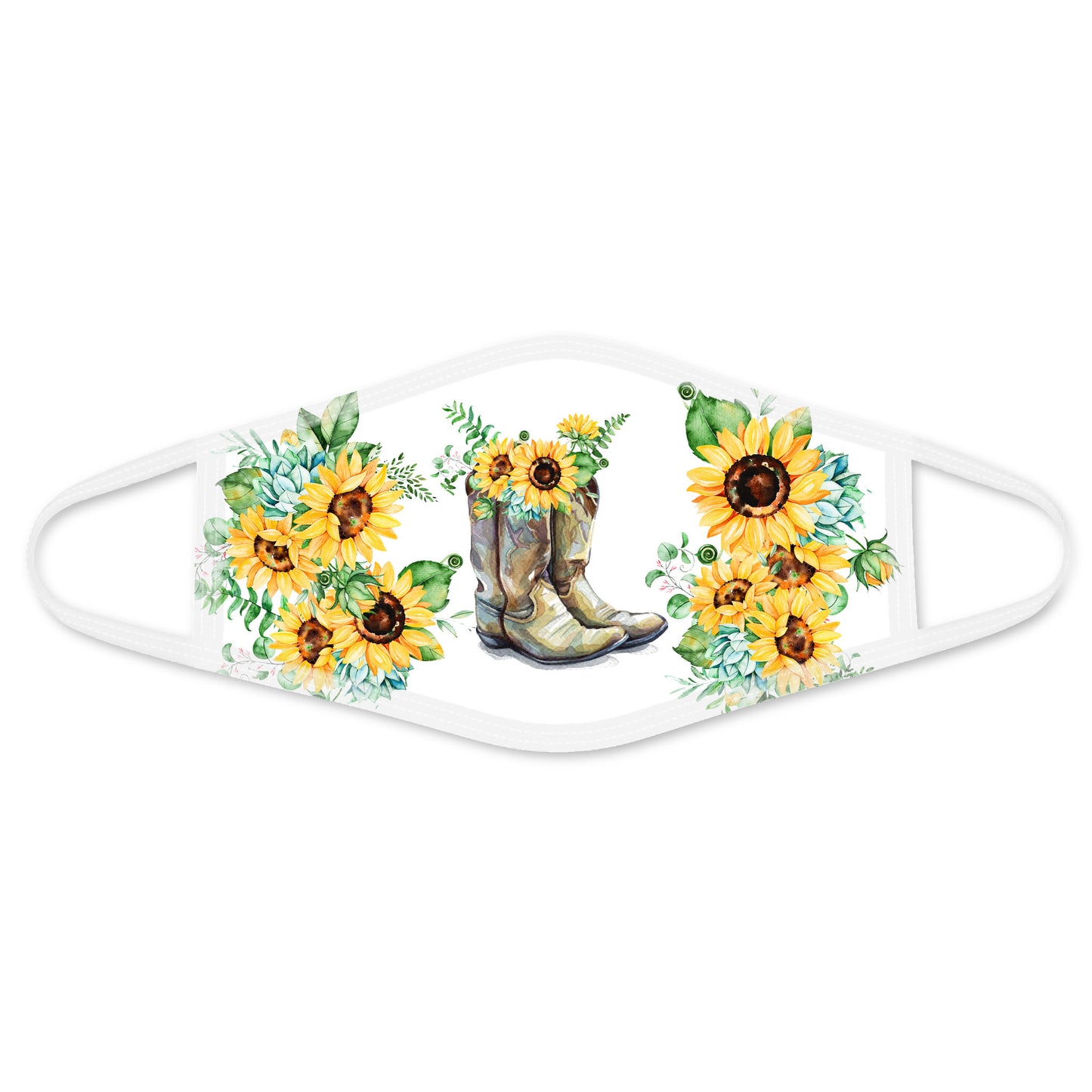 Sunflowers Face Mask White TN