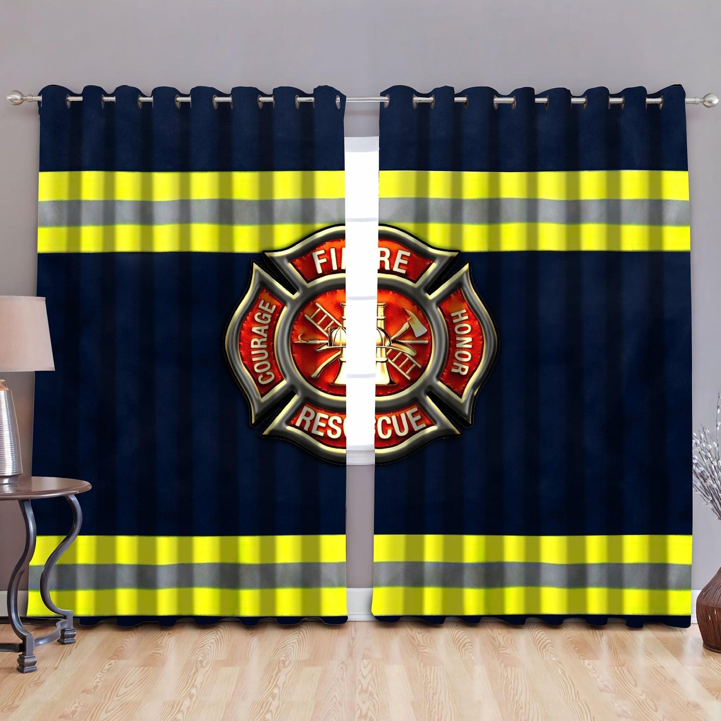 Firefighter Lover Blackout Thermal Grommet Window Curtains