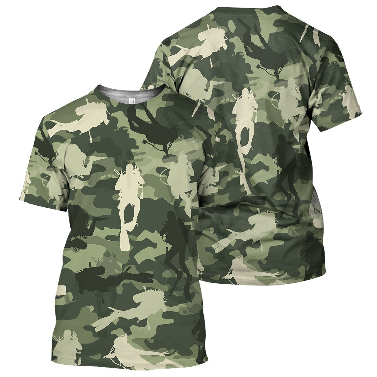 Camo Scuba Diving - 3D All Over Printed Shirt - Amaze Style™-ALL OVER PRINT HOODIES