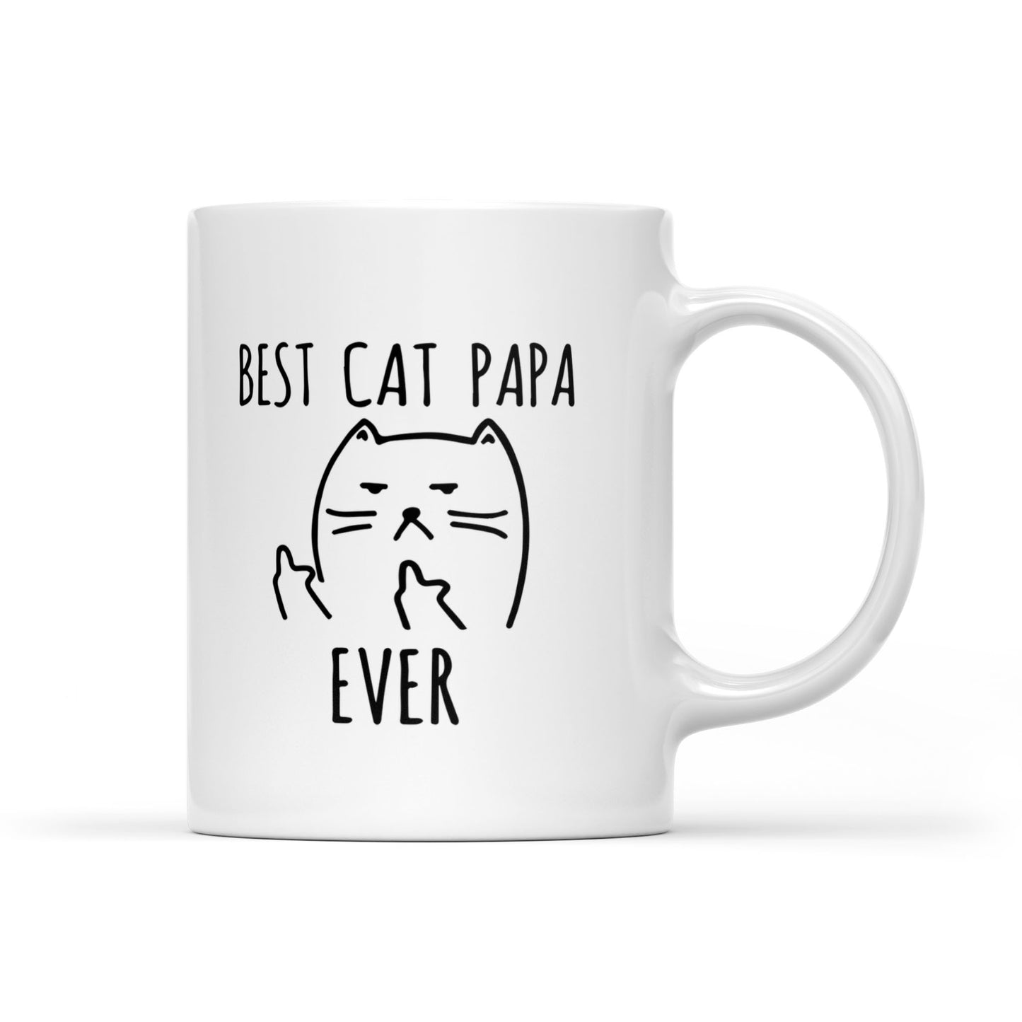 Best Gift For Dad White Mug Best Cat Papa Ever