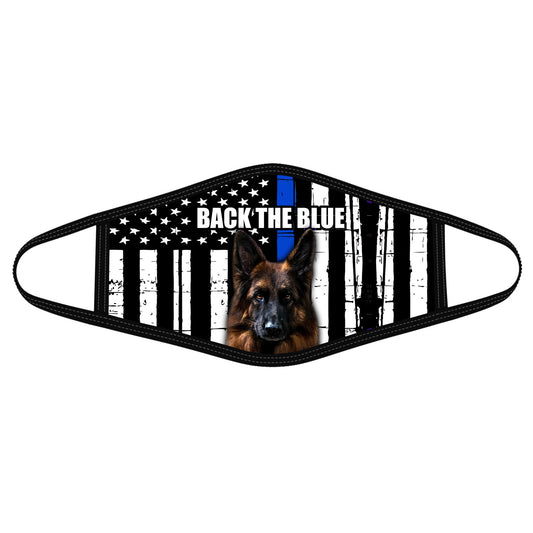 German Shepherd Back the Blue Mask Polyblend Face Mask DL