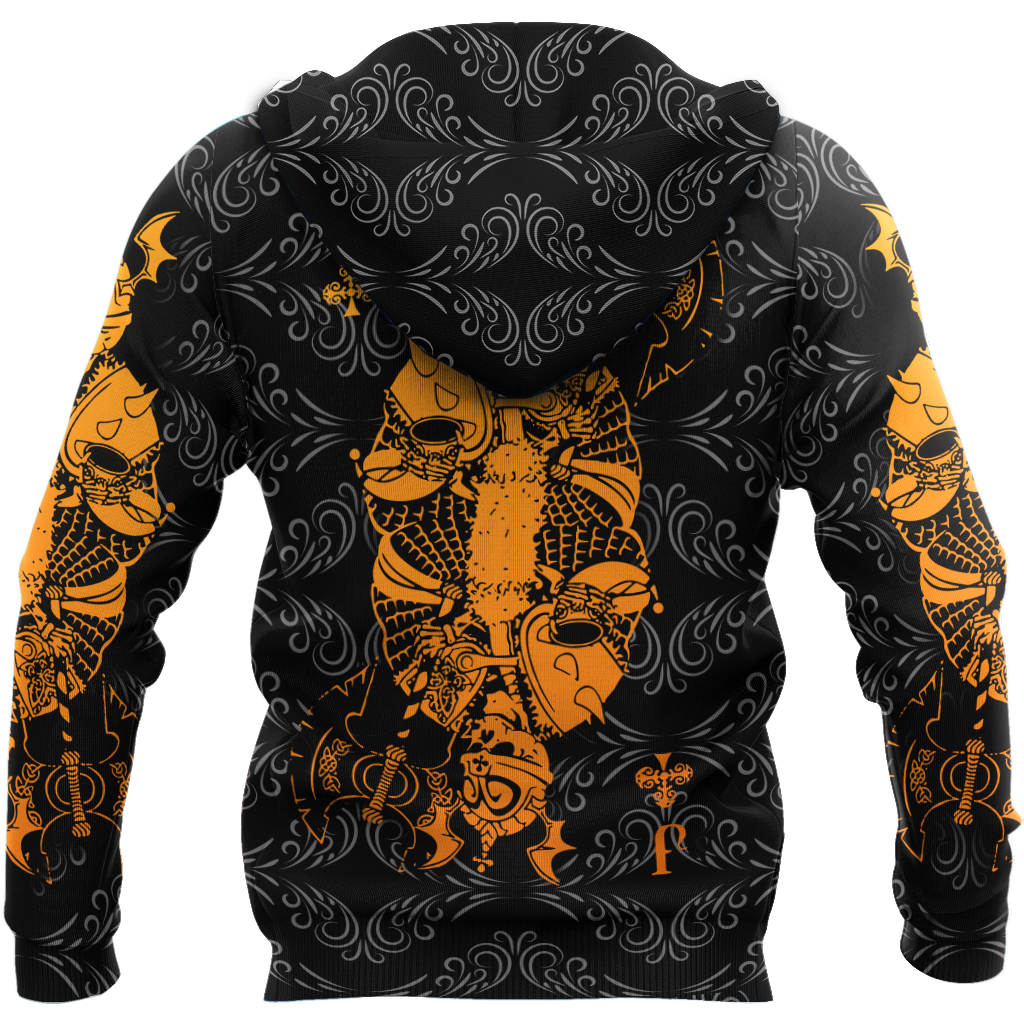 3D Jack Club Skull Poker Over Printed Hoodie