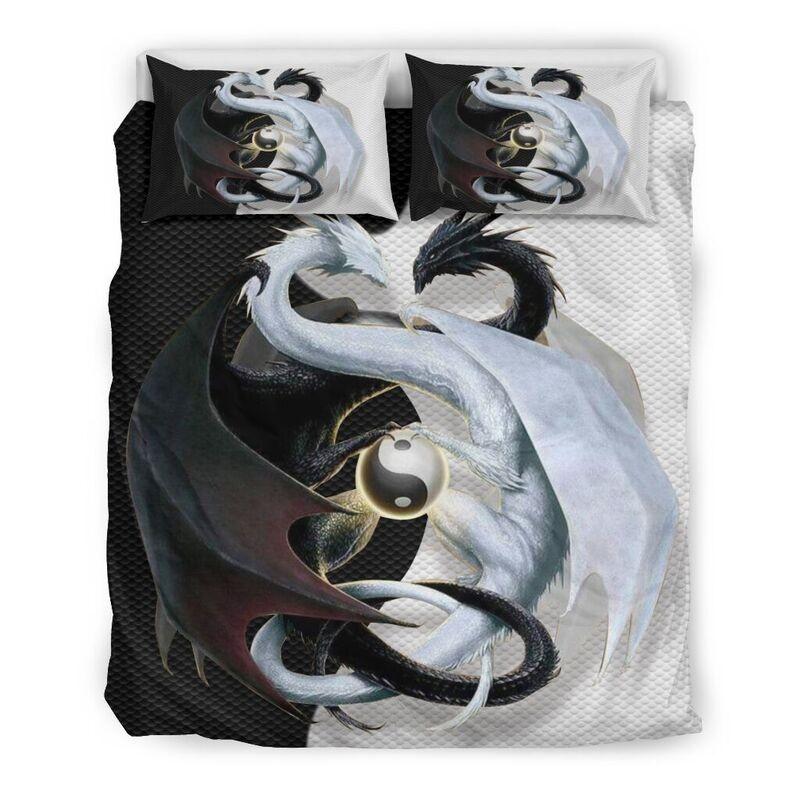 Black & White Dragon Bedding Set KT