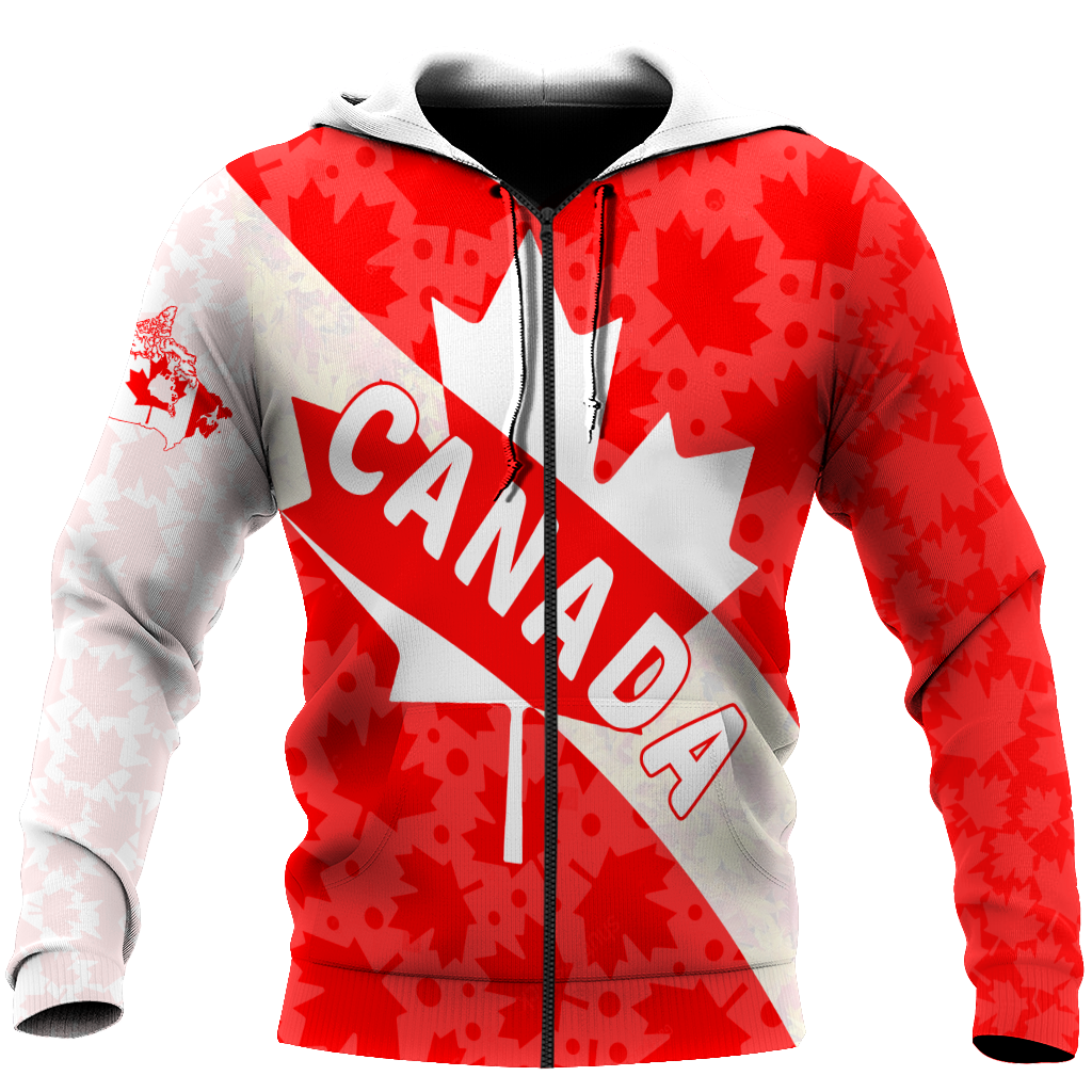 Canada All Over Print Hoodie Maple Leaf