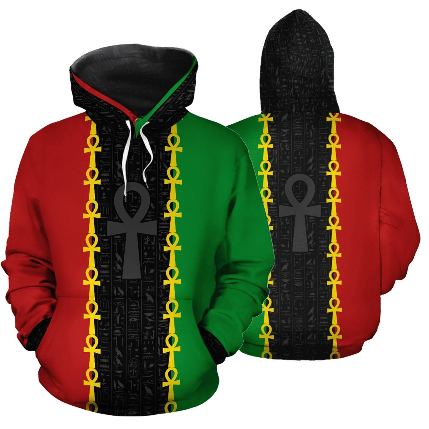 African Hoodie - Africa Reggae Ankh 1st - Amaze Style™-ALL OVER PRINT HOODIES