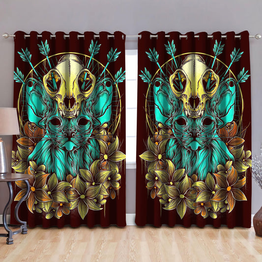 Sphynx Skull Nature Window Curtains HHT03082003S