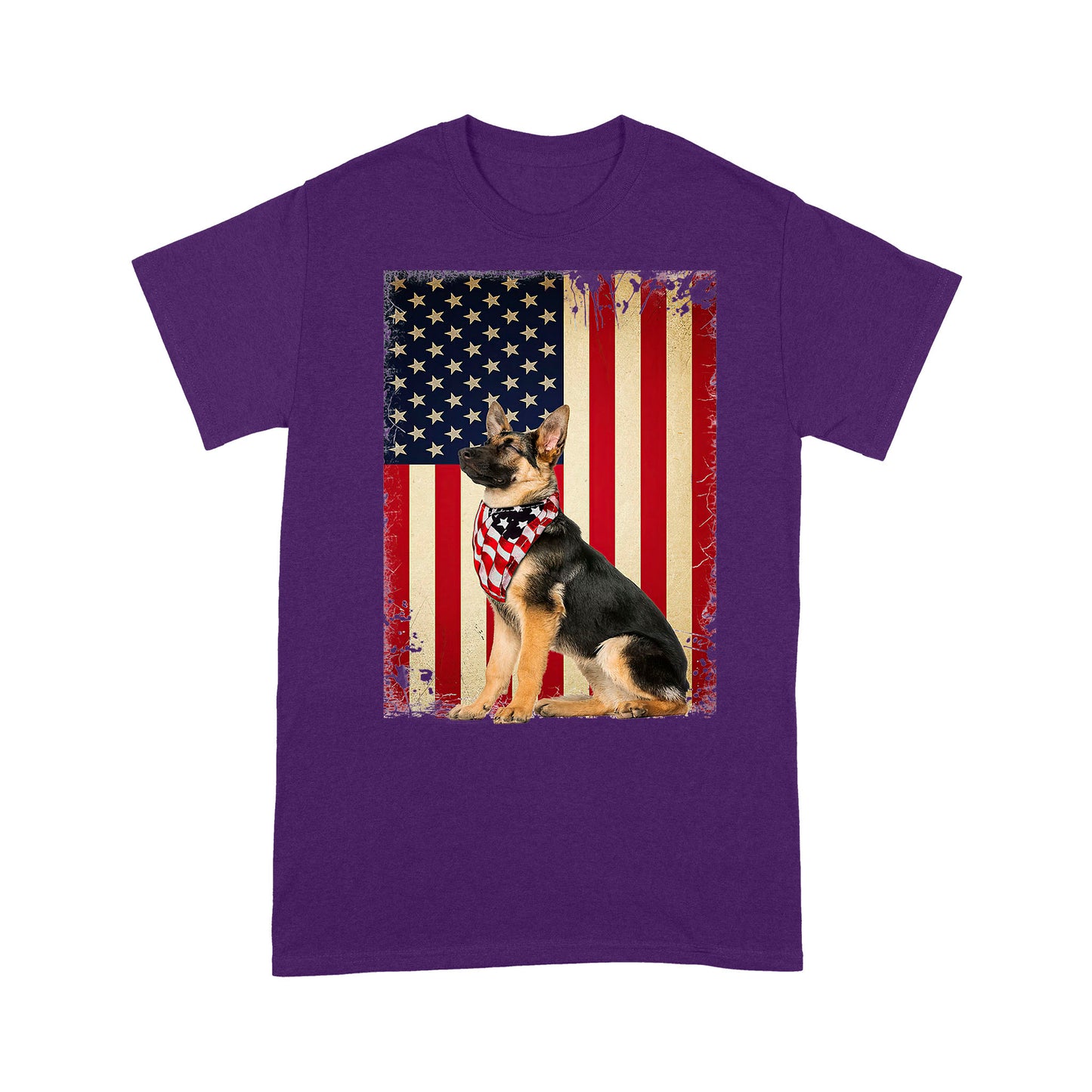 German Shepherd American Flag T-shirt DL