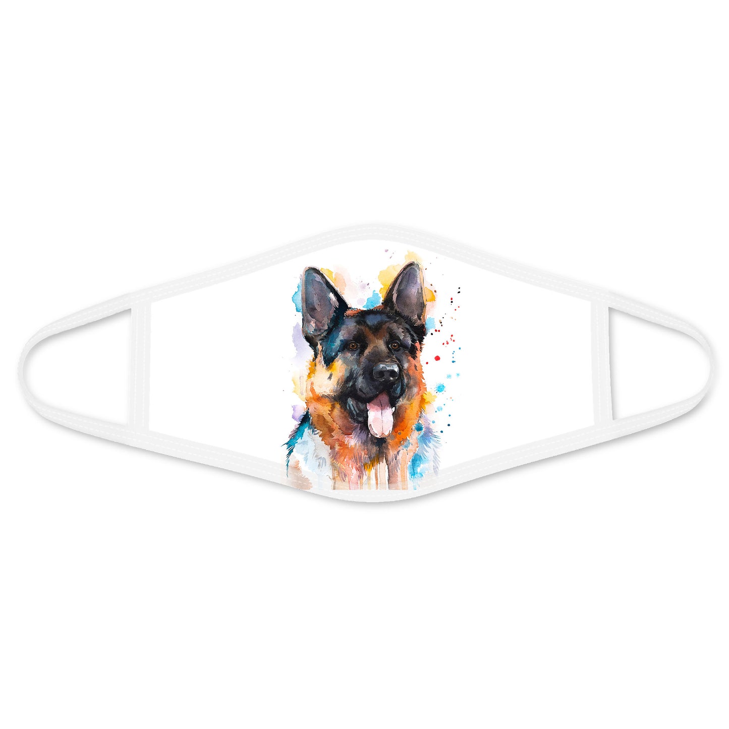 Colorful German Shepherd Police Dog Face Mask DL