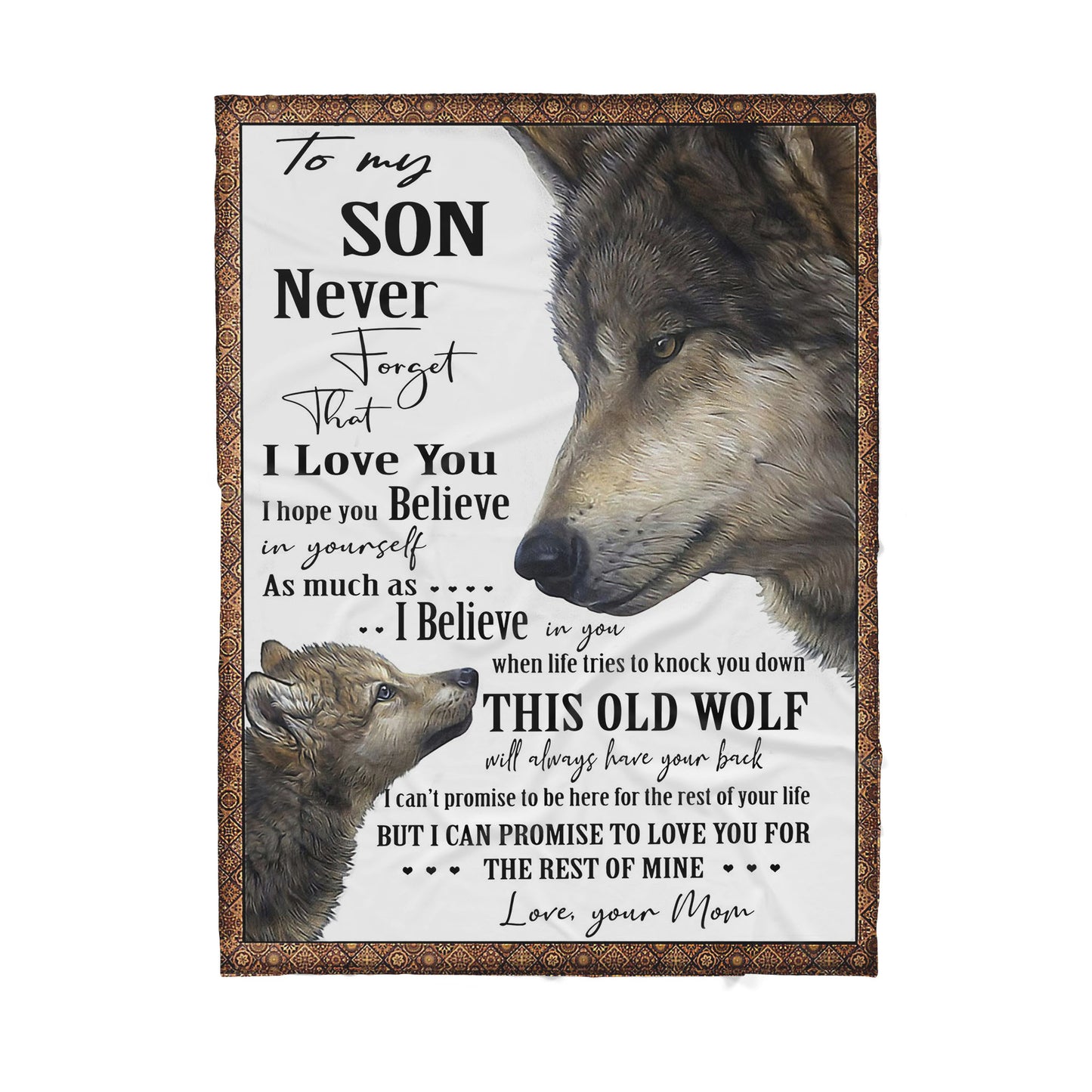 To My Son Wolf Sherpa Blanket TN