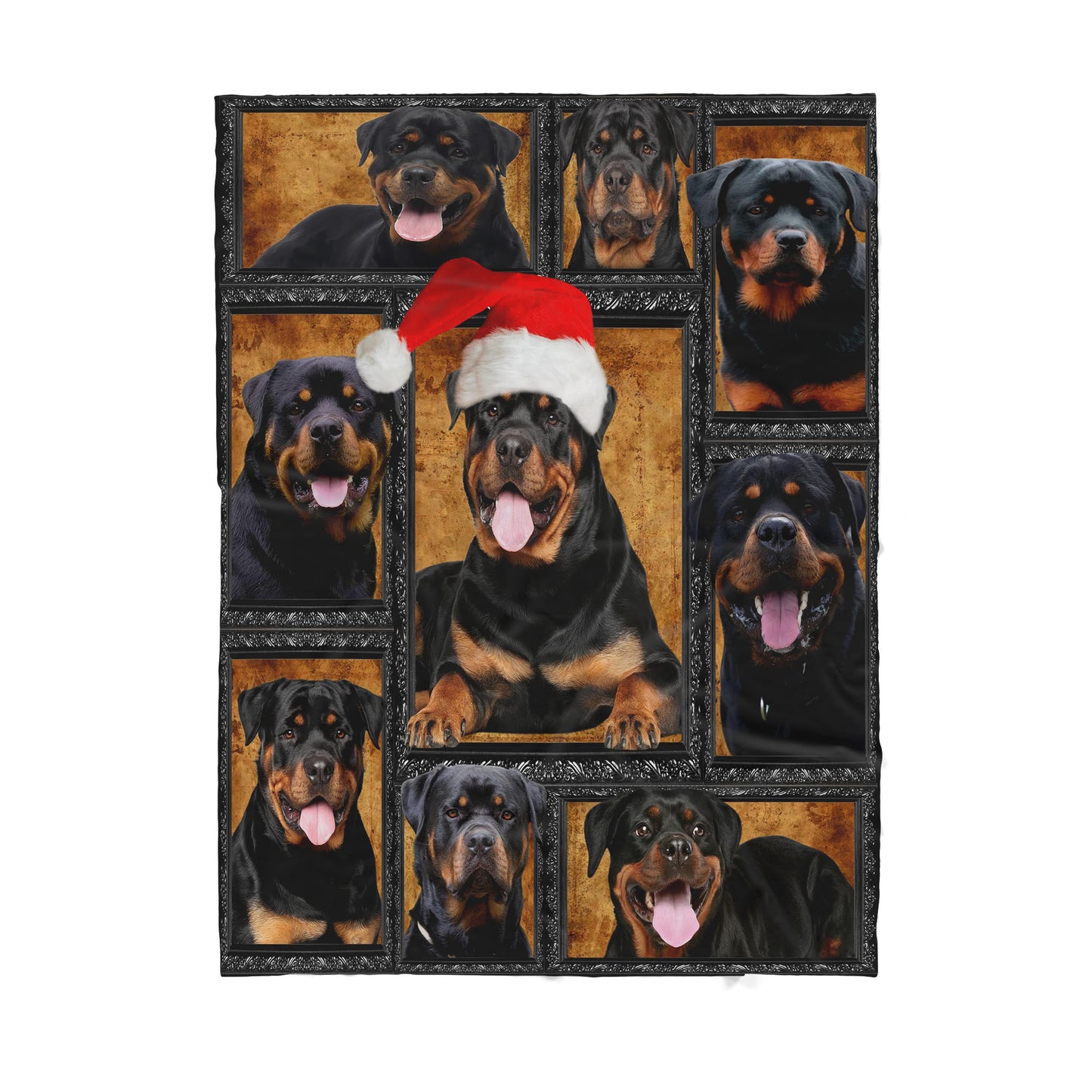 Custom Blanket Rottweiler - Gift For Dog Mom - Sherpa Blanket HG