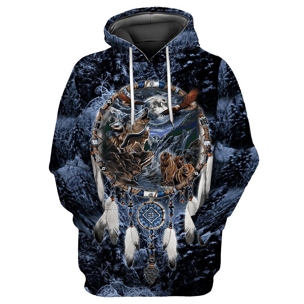 Wolf Native American 3D All Over Printed Unisex Shirts