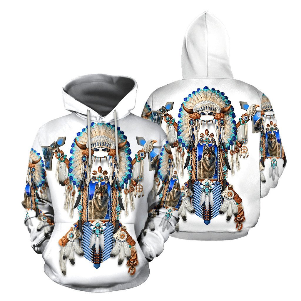 Wolf Native American 3D All Over Printed Unisex Shirts
